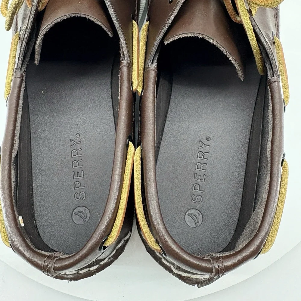 Sperry‎ Authentic Original Leather Boat Shoe Size 5 Dark Brown Two-Eye